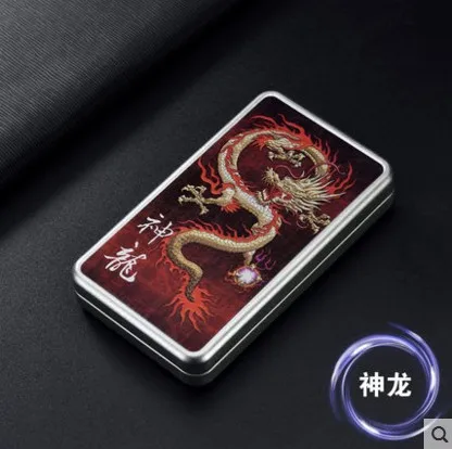 Мужская сигаретная коробка с зажигалкой, чехол для сигарет, креативная сигарета с зарядкой от USB Зажигалка для женских тонких сигарет - Цвет: dragon