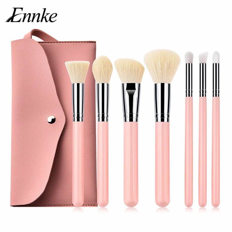 

Lovely pink Makeup Brushes Set Super Soft Synthetic Hair Powder Foundation Brush Eye shadow Brush Kit with PU leather makeup bag