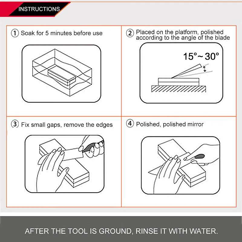 Angle Guide, Bamboo Base, Knives Grinder, Whetstone, Apex Egde, Grit 1000, 3000 #