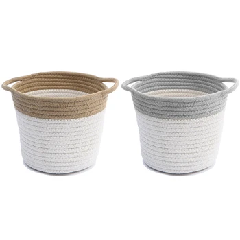 

Creative Cotton Rope Art Storage Bucket Desktop Debris Cleaning Storage Basket and Wind Simple Storage Basket