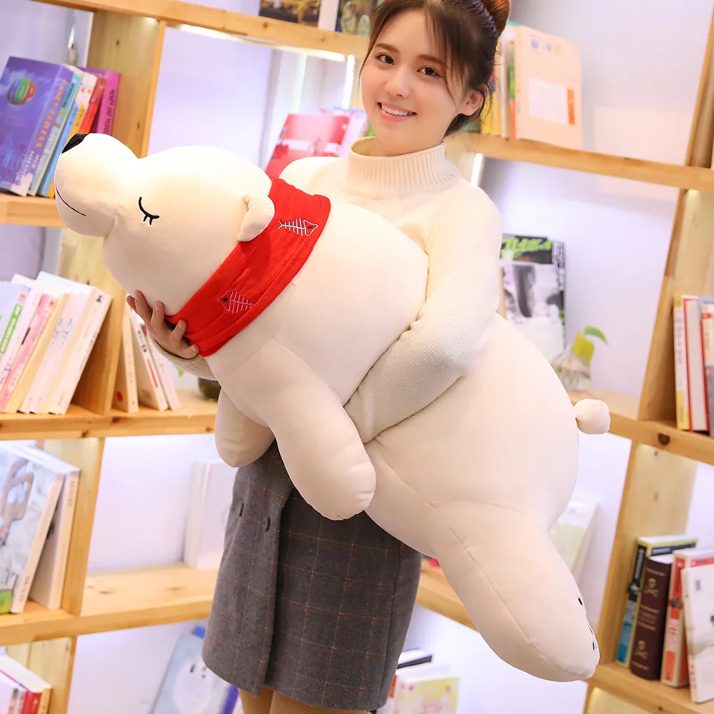 Hot Plush Toy Pillow Doll Polar Bear Big White Bear Brown Bear Doll Sofa Big Pillow Cushion Home Decoration Soft Comfortable Gif