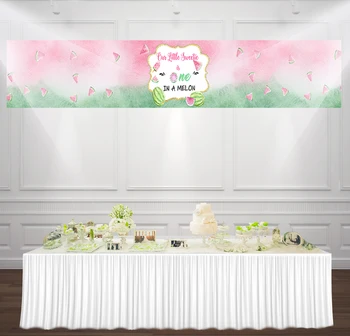 

9.8x1.5ft one in a melon Backdrop summer watermelon party decor girl 1st birthday baby shower Photo Background banner BN-1035