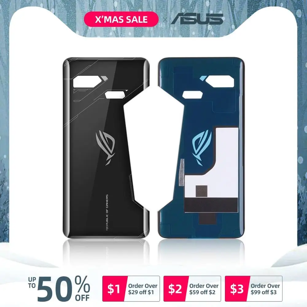 Задний корпус для ASUS ROG Phone задняя стеклянная панель Замена крышки батареи с клейкой лентой Z01QD ZS600KL