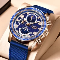 LIGE zegarek marki mężczyźni zegarki moda silikonowy chronograf luksusowy wodoodporny zegarek kwarcowy mężczyzna data zegarek sportowy Relogio Masculino