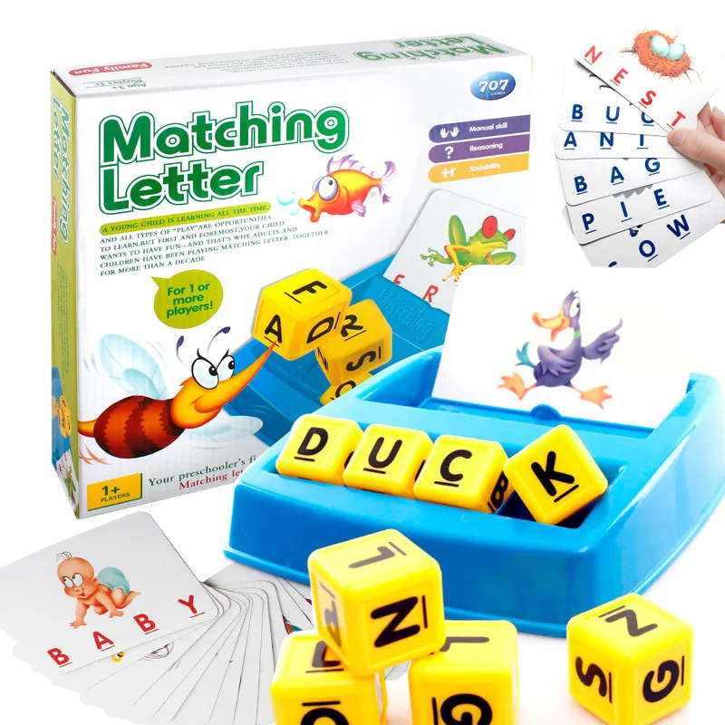 

Детская обучающая игрушка, запоминающие слова, легко алфавит, подходящие буквы, кубик, игра, счастливый, забавный, для детей, раннее обучение, английский пазл