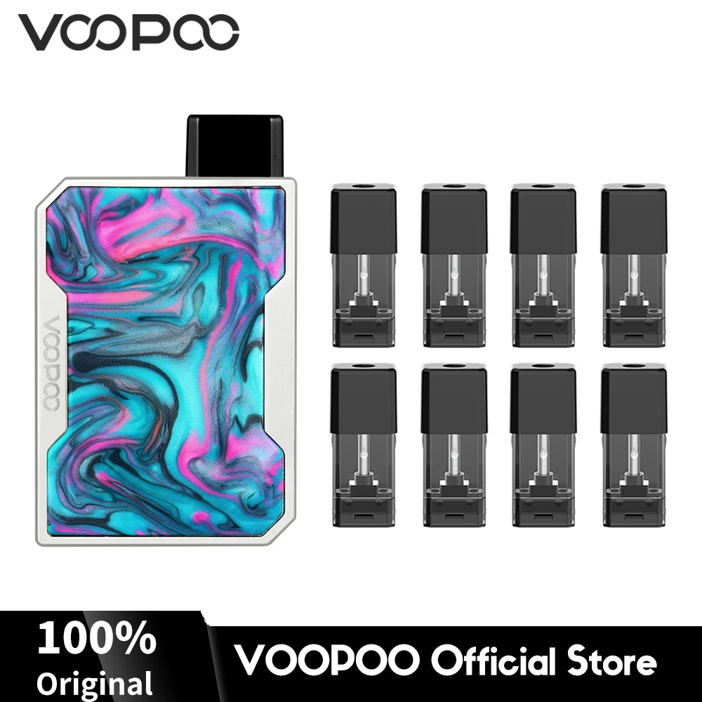 

VOOPOO Drag Nano Pod Kit 750mAh Battery GENE Chip w/ 8Pcs 1ml Pod Cartridges E-cig Vape Kit Resin Panel Top Filling