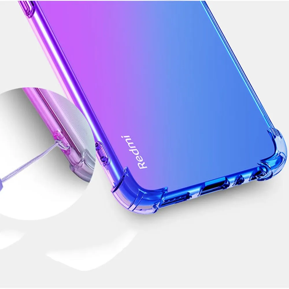 QUZONG Gradient Case For Xiaomi Mi 9 SE 9T CC9 CC9E Pro Note10 A2 A3 Lite Soft TPU Cover For Redmi Note 8 7 6 5 K20 Pro 7A 8A GO
