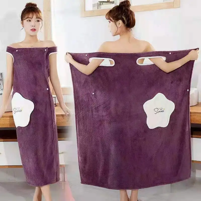 Womens Microfiber Bathrobe Bath Skirt For Women Soft Shoulder Straps Lady  Wearable Bath Towel Beach Cloth Magic Dress Spa Wrap