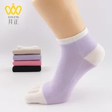 Милые женские носки с разделителем пальцев; женские хлопковые носки с 5 пальцами; мягкие тонкие носки с пятью пальцами; Простые Носки; BAC626