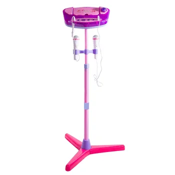 

Kids Karaoke Machine Stand Microphones Adjustable Karaoke Players Music Toy with Bluetooth for Singing - Upgrade Type Pink