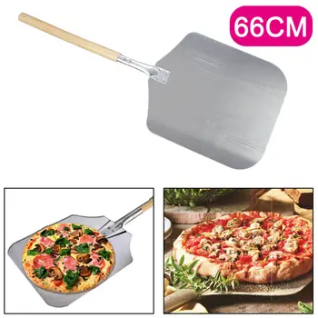 

66cm Aluminum Pizza Peel Shovel with Wooden Handle