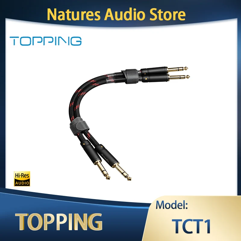 

Hi-Fi аудиокабель TOPPING TCT1, большой трехъядерный, 6,35 мм, кабель для балансировки «Папа-папа»