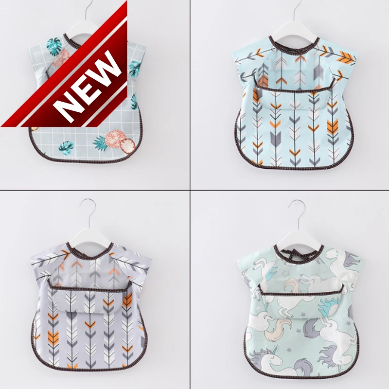 

New Cute Baby Bibs Waterproof Long Sleeve Apron Children Feeding Smock Bib Burp Clothes Soft Eat Toddler Clothing