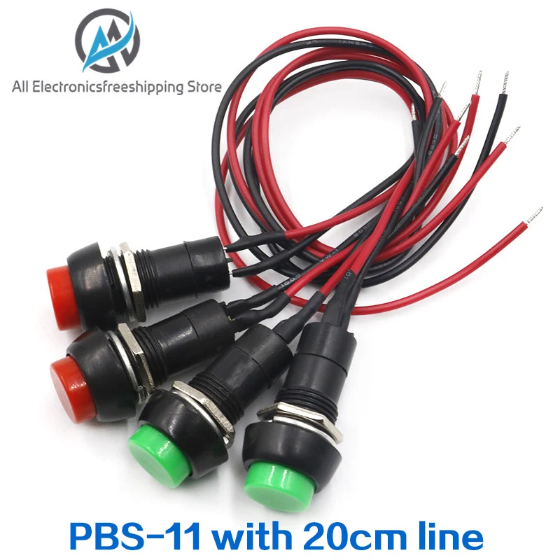 

PBS-11B 2PIN 12mm No Lock Self-Lock ON OFF Push Button Momentary Switch 3A 150V