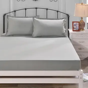 

32 Bed Sheet with Pillowcase pure colour Bed Linen Queen Size Mattress Covers Fitted Sheet Sets With Elastic For King Size