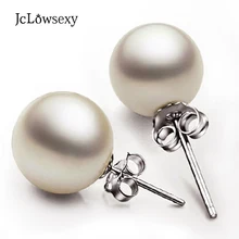 Горячая 925 пробы, серебряные серьги для женщин, жемчужные серьги-гвоздики, элегантные белые серьги-капли, 6-10 мм, жемчужные ювелирные изделия, Brincos Perolas