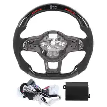 Carbon Fiber LED Shift Lights Display Steering Wheel Alcantara For Volkswagen Golf MK7 GTI R Scirocco R 2013-2020