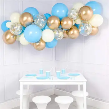 

60pcs Balloon Garland Arch Kit Pink White Blue Latex Air Balloons Balloons Arch Backdrop Wall for Baby Birthday Party Decor