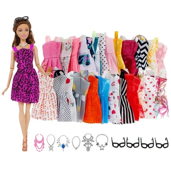 

10 Doll Short Skirts + 6 Necklaces + 4 Glasses Barbie Accessories Barbie Doll Accessories For Child Gift Birthday Gift
