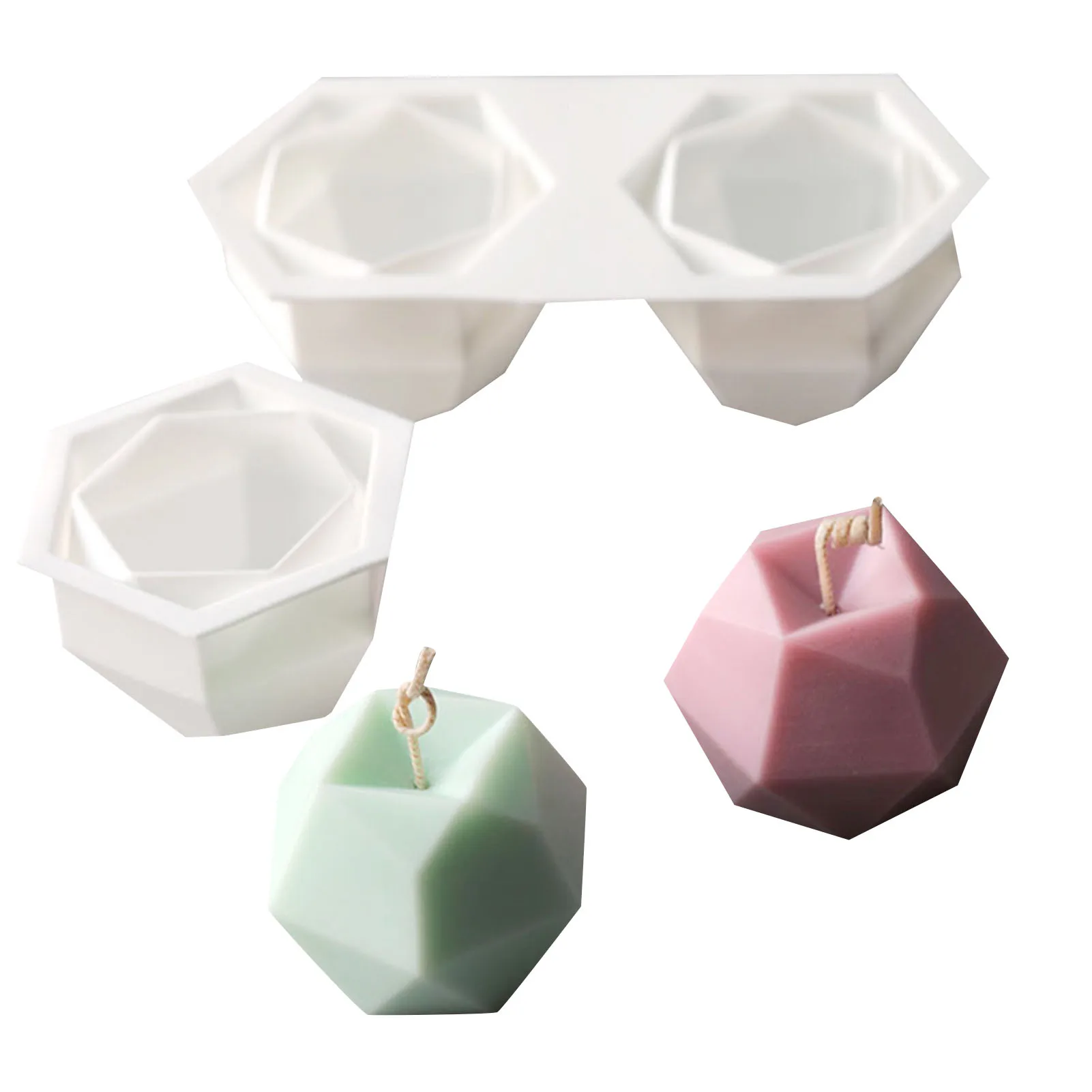 Hot Sale Geometric Rhombus Molds DIY Candle Making Mold 3D Silicone