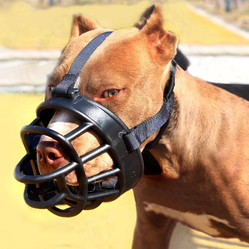 Pet Muzzle Training Safety Mouth Covers Basket Masks Breathable Adjustable Anti Bite Dog Muzzle