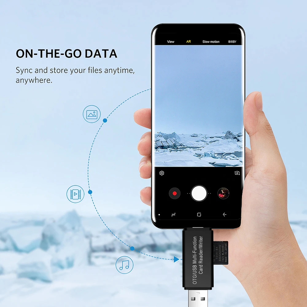 Kebidu 2 в 1 USB адаптер для чтения карт OTG Micro USB кард-ридер USB2.0 TF SD для компьютера удлинители для ноутбука
