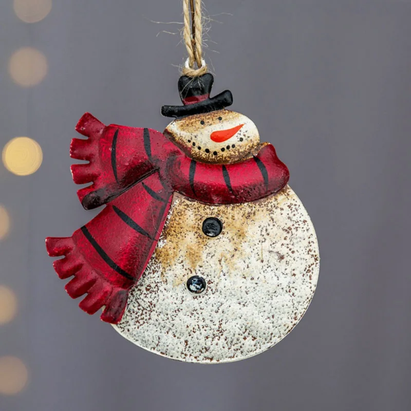 1 шт., рождественская подвеска в стиле ретро, железный мультфильм, форма Санта-Клауса, Рождественская елка, подвеска, новогоднее милое украшение, 10*9 см