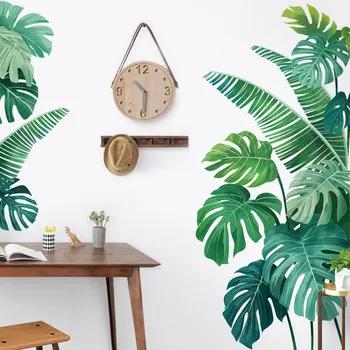 

Tropical Plant Turtle Leaf Wall Sticker Teenager Room Decoration Aesthetic for Living Room Bedroom 3D Wallpaper Wall Decals Art