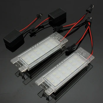 

2pcs 3528 SMD Car Lamp Accessory Easy Install White 18 LED Exterior Super Bright 12V License Plate Light Truck For