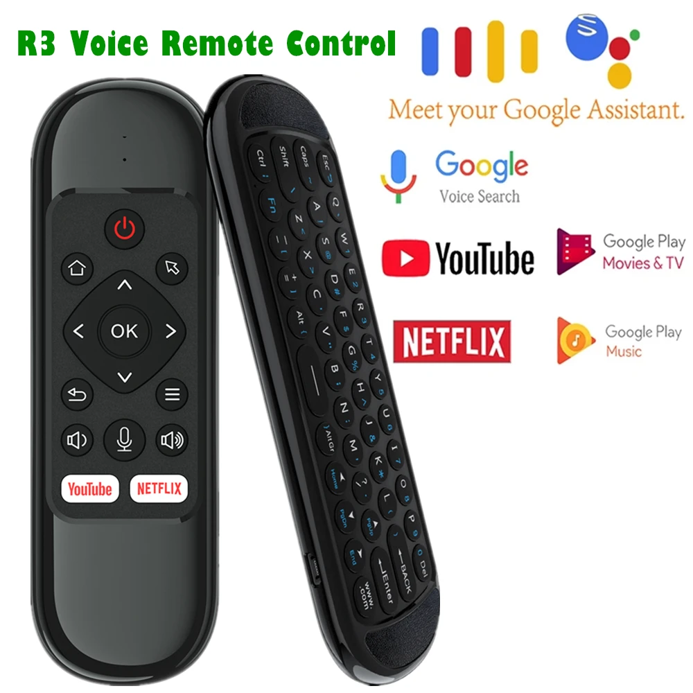 R3 mini Keyboard Air Mouse for Android TV Box PC Youtobe Google w/Voice Search Smart Home Remote Control | Электроника