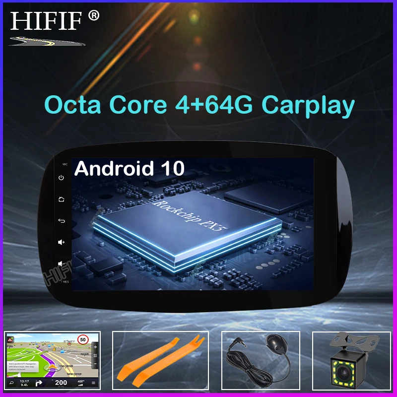 

Автомобильный мультимедийный плеер IPS 2 Din Android 10 для Mercedes/Benz/SMART 2016 CANBUS GPS авто радио DSP Octa Core RAM 4GB USB DVR DSP