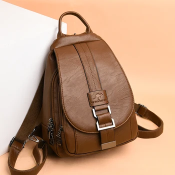 

HOT Sale Women PU Leather Backpacks Female Vintage Backpack for Teenage Girls School Chest Bag Travel Bagpack Sac A Dos Back Pac