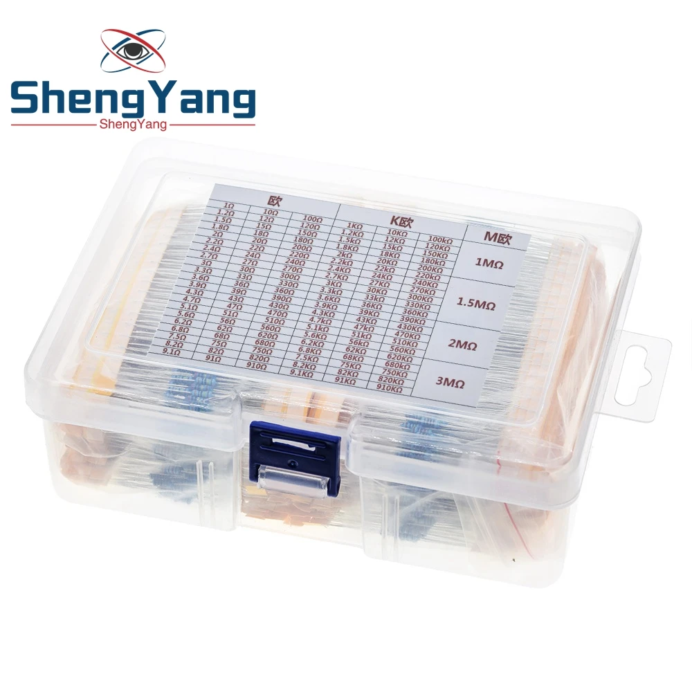 2600pcs/lot 130 Values 1/4w 0.25w 1 Metal Film Resistors Assorted Pack