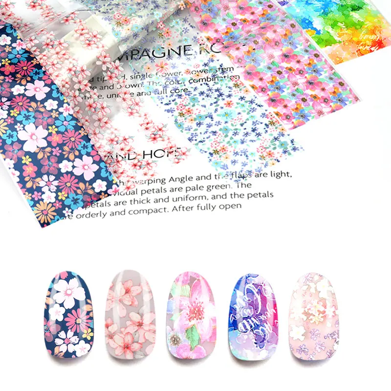 

Small fresh nail art flower stickers nail polish film transfer stickers slider nail art stickers stickers colorful butterflies