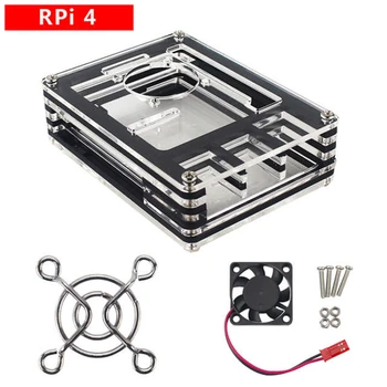 

Raspberry Pi 4B new 9 Layers Case kit and power line type-c interface US Charger Adapter with heat sink Suitable for RPI4