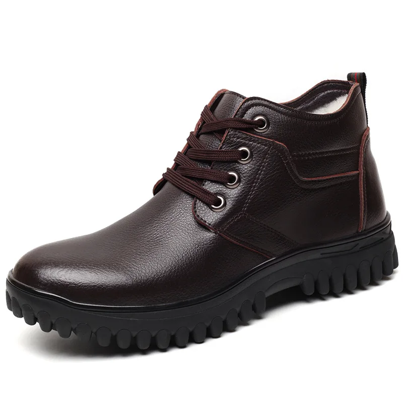 Moda Uomo Wam Stivali Invernali In Peluche Scarpe In Pelle Di Mucca Stivali Con Plateau Snow Bottes Homme Caviglia Botas De Homens Chaussure Homme Mas