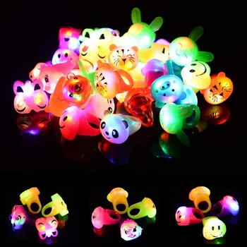 

Glowing soft animal ring led flash finger light children luminous toys party favor Halloween Christmas Party Supplies