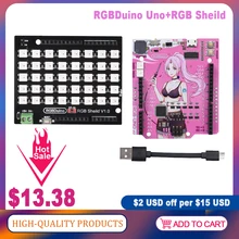RGBDuino UNO V1.1/V1.2 Demooard + RGB Sheild LED Panel ATmega328P Chip CH340C VS Arduino UNO R3 For mega 2560 Raspberry Pi 4/Pi3