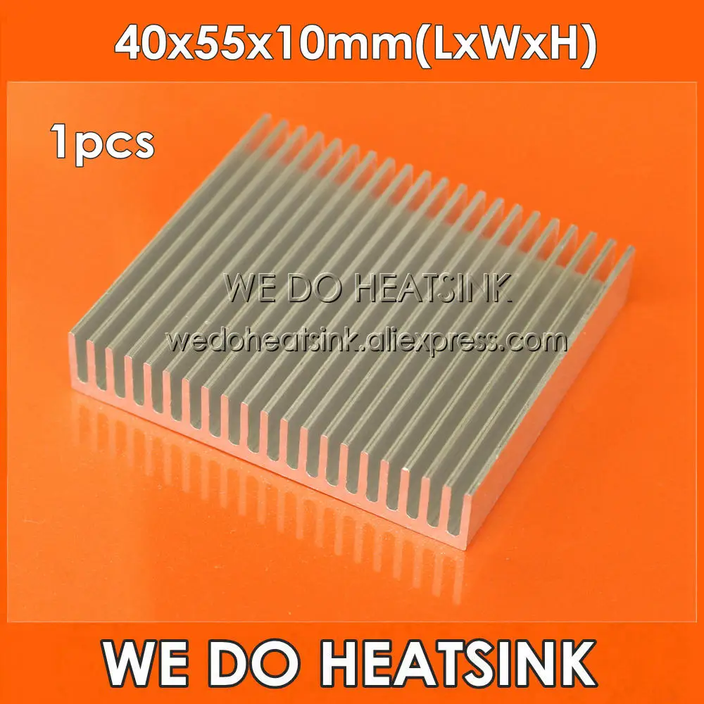 

Радиатор алюминиевый для светодиодный, 40x55x10 мм, 1 шт.