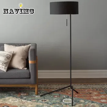 

Modern Minimalist E27 LED Three-legged Floor Lamp Black for Living Room Sofa Light Balcony Bedroom Lighting
