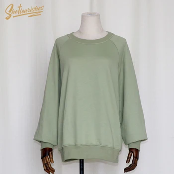 

Sheflourishes Women Hoody Sweatshirt Autumn Oversize Sportwear Streetwear TRF Pullover O Neck Long Sleeve 2020 Female Green Pink