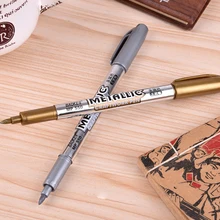 1 шт. Золотая Серебряная художественная ручка 14 СМ Металлическая маркер ручка для поделок, скрапбукинга мягкая ручка художественные маркеры Канцтовары Школьные принадлежности