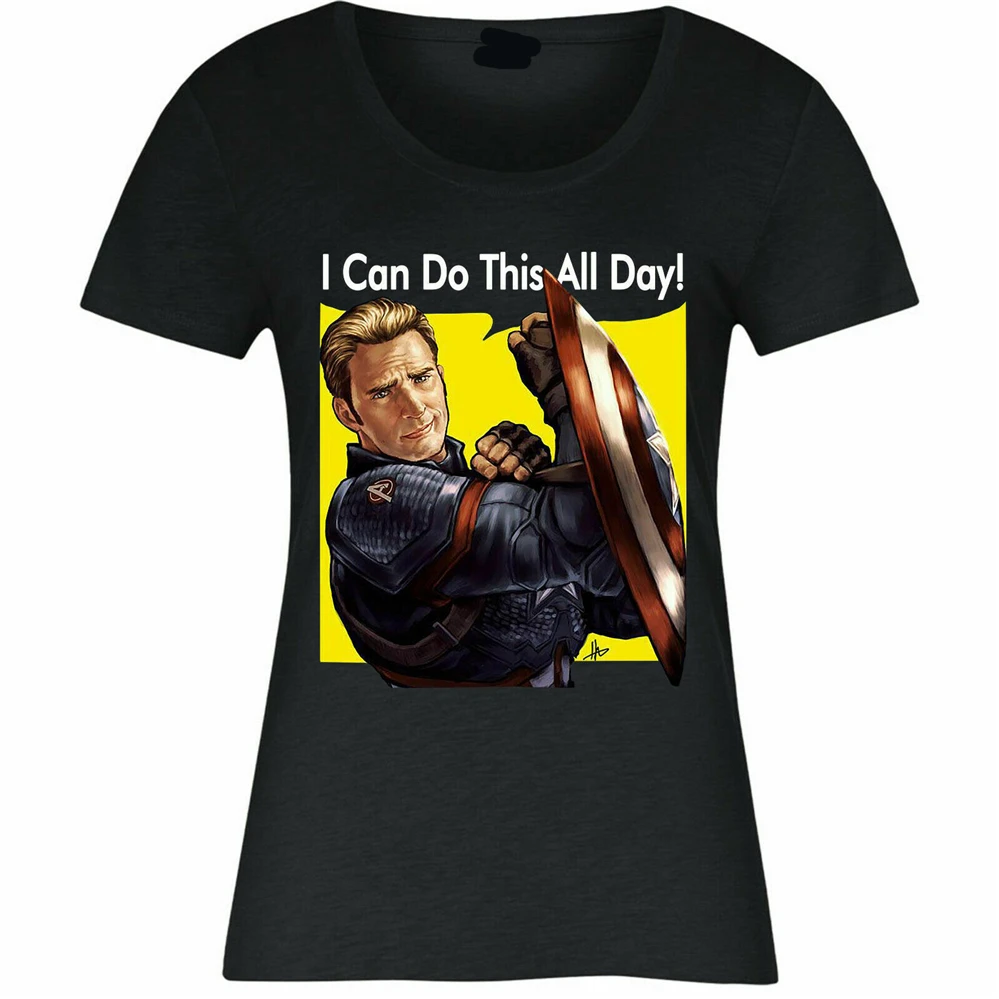 Футболка Капитан Америка для мужчин женщин I Can Do This All Day Avengers Женский Топ новые