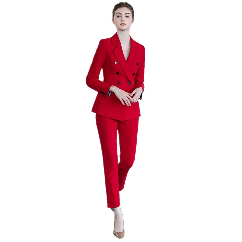 59.1     2??89.99Double breasted women`s suits women`s pants suits women`s suits two-piece blazer+ trousers women`s casual suits set custom made