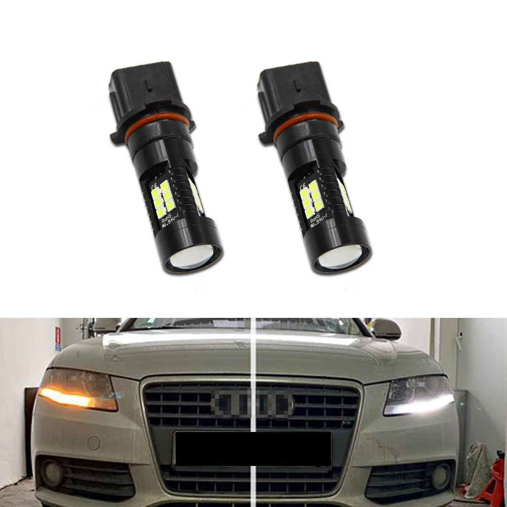 2 шт. ксенон белый P13W 21 SMD светодиодный лампы для Audi A4 B8 NonFL (2008 2012) дневные фары