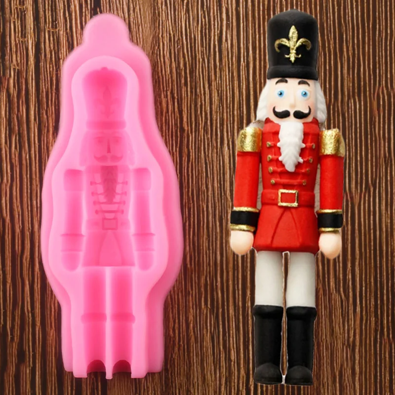 3d Nutcracker Soldier Silicone Fondant Molds Christmas Cake Decorating