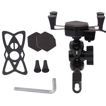 

Rearview Usb Charger Bracket For 3.5-6 Inch Phone With A Charge Of The Solid Release Of The Mobile Phone Bracket For Bike And Mo