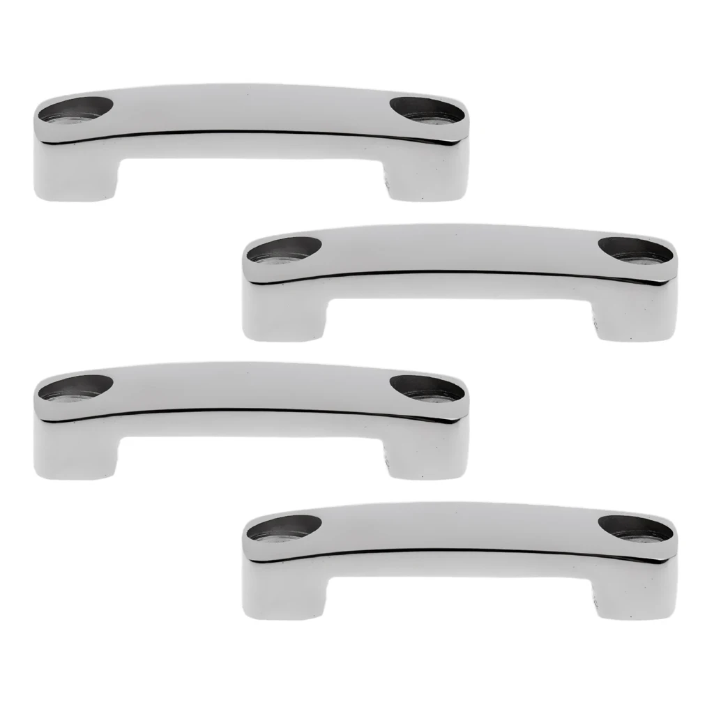4 Pack 48mm Polished Bridge 316 Stainless Steel Footmans Loop Anchor Kit for Boat Kayak (Silver)