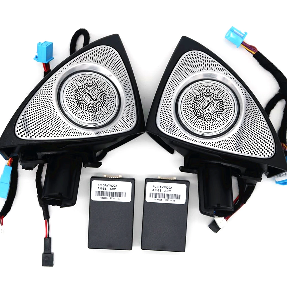 64 cores 3d girando tweeter para mercedes benz c glc e s-class w205/w213/w222/x253/w177 rgb led luminoso carro girando chifre