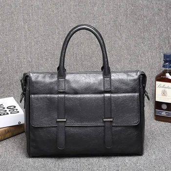 

Top Quality Men Briefcase PU Leather Men Bags Business Brand Male Briefcases Handbags bolso hombre WBS809